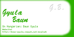 gyula baun business card